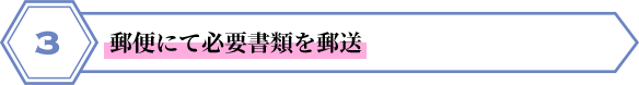 郵便にて必要書類を郵送